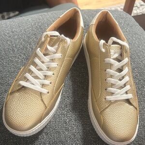 Yellow Box Metallic Gold Women's Low-Top Athletic Sneakers